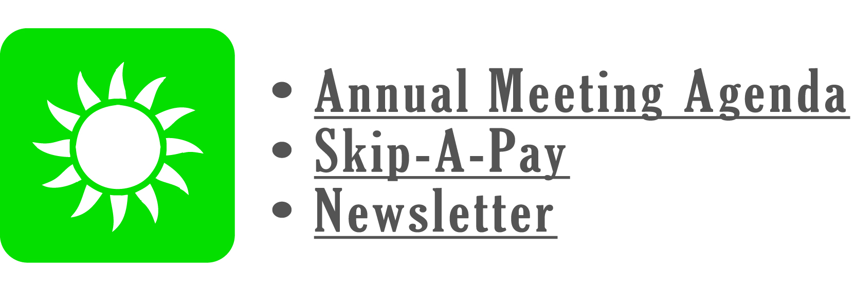 Taxes, Skip a payment and Newsletter